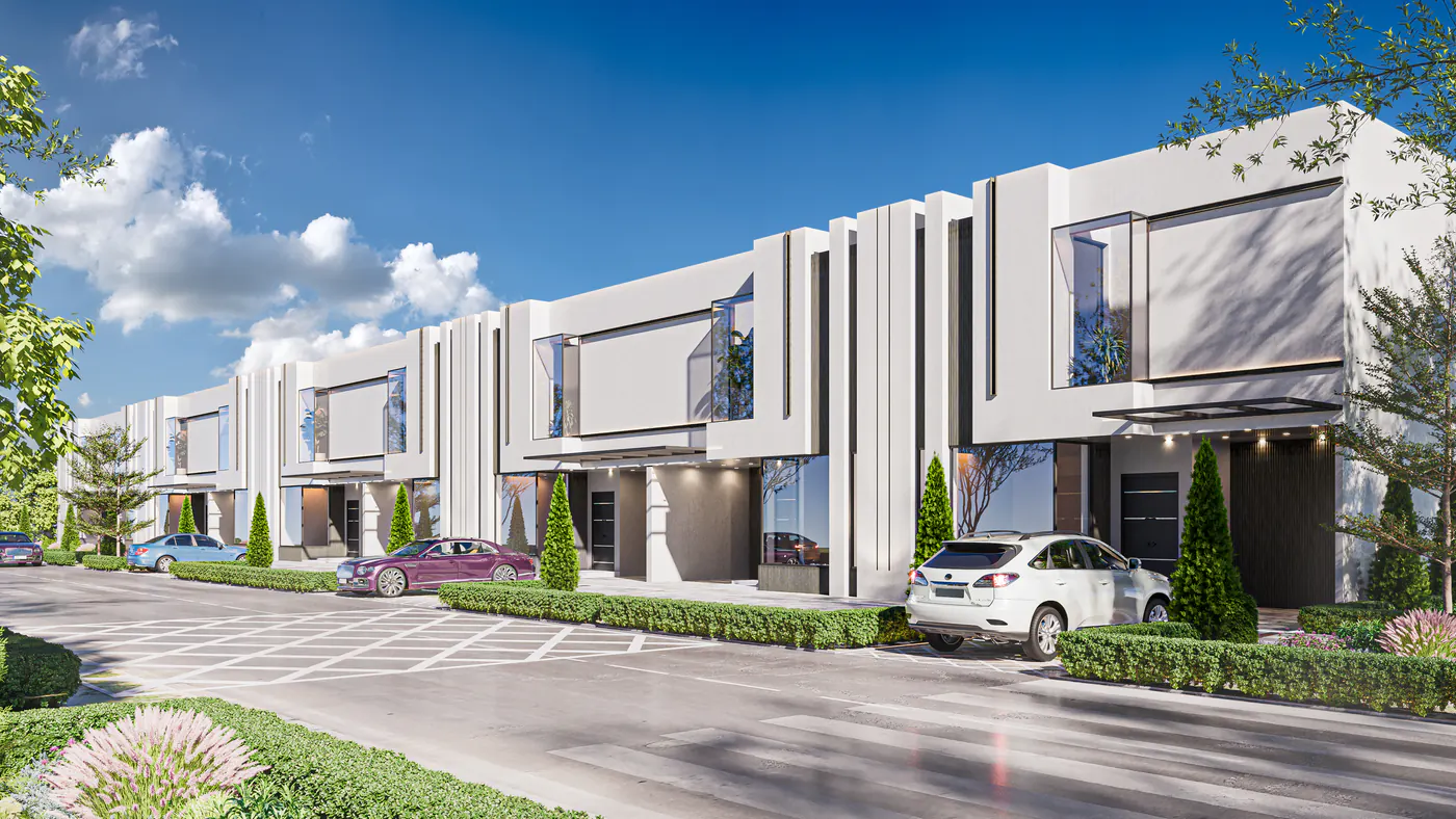 7 Marla villas street view render by Janan Manzil Multan